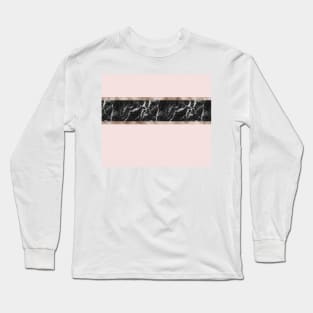 Strawberries and cream - black marble & rose gold Long Sleeve T-Shirt